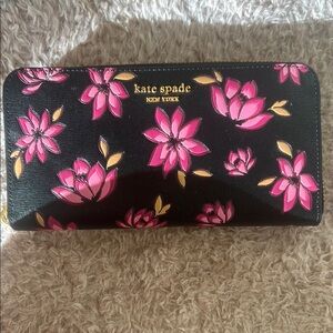 kate spade Black Floral Wallet